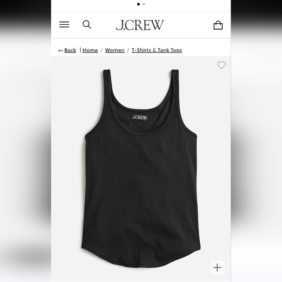 J.Crew vintage rib shelf bra tank top 3 XL Black. - Picture 5 of 8